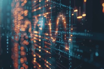 Obraz premium Blockchain Data Visualization: Abstract Graphics Emphasizing the Analytical Power of Blockchain Technology