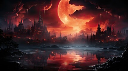 Fototapeta premium 64k 8k widescreen wallpaper amazing lanscape scene futuristic scifi amazing stunning scene 
