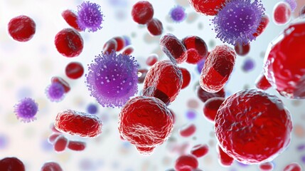 Fototapeta premium Virus and Blood Cells