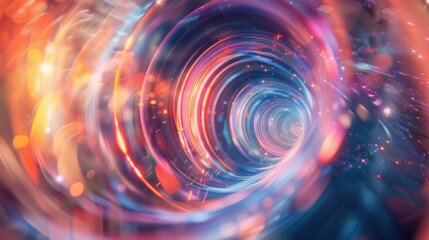 Obraz premium A mesmerizing abstract composition of swirling colors with vibrant lights and dynamic energy.