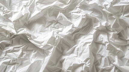 Obraz premium 4. Close-up image of crumpled white paper, emphasizing the detailed creases and folds that create a complex texture, with shadows and highlights adding depth to the background