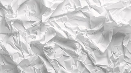Obraz premium 3. Realistic crumpled white paper background with a variety of intricate folds and wrinkles, capturing the texture and depth of the paper fibers in high detail