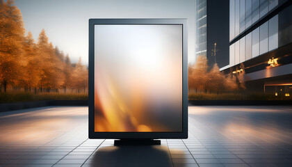 Fototapeta premium Large Digital Billboard Displaying Abstract Design in City Setting