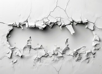 A white wall with a hole in it.
