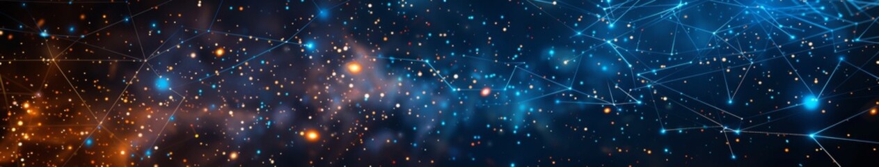 Fototapeta premium Crypto Constellations: A Stellar Abstraction of Blockchain Nodes and Transactions in the Cosmic Financial Sphere