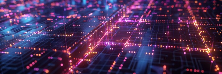 Obraz premium Decentralized Matrix: A Blockchain Grid Illustrating the Secure and Transparent Network of Blocks in the Digital Age.