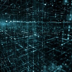 Obraz premium Decentralized Matrix: A Blockchain Grid Illustrating the Secure and Transparent Network of Blocks in the Digital Age.