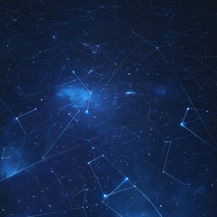 Obraz premium Digital Constellation: The Glittering Satellite Network of North America Creating Intricate Patterns in the Sky, Symbolizing Global Connectivity