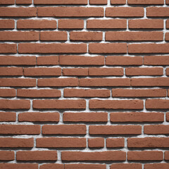 Orange brown red brick wall. Texture of old dark brown and red brick wall.