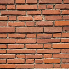 Orange brown red brick wall. Texture of old dark brown and red brick wall.
