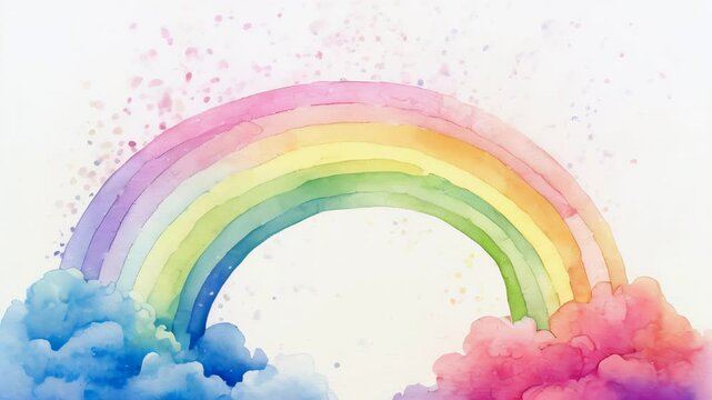 Watercolor rainbow illustration