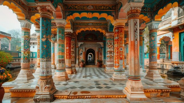 Vibrant Frescoes Adorn the Walls of Mandawa, India