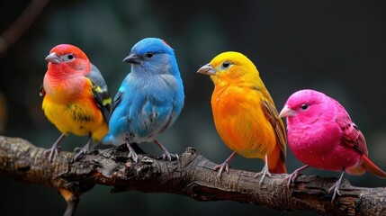 Fototapeta premium Flock of Vibrant Avian Beauties