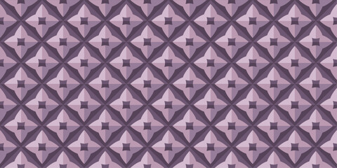 A purple background with a pattern of squares and triangles