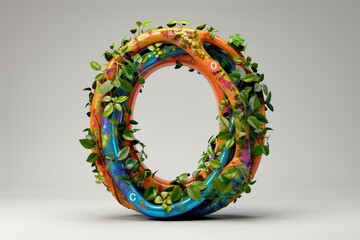 A tree is growing out of the letter O