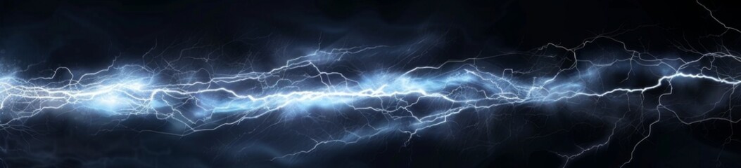 Fototapeta premium Sizzling Thunderbolts: A Dramatic Display of Lightning Against a Black Canvas
