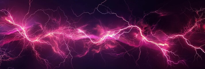 Naklejka premium Sizzling Thunderbolts: A Dramatic Display of Lightning Against a Black Canvas