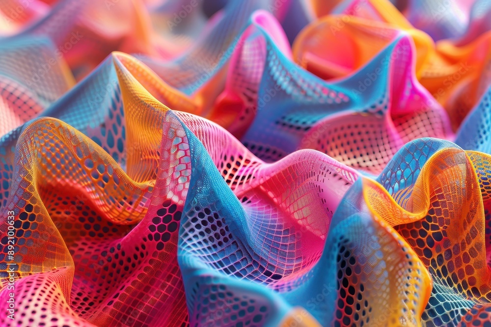 Poster a colorful piece of fabric with a pattern of dots