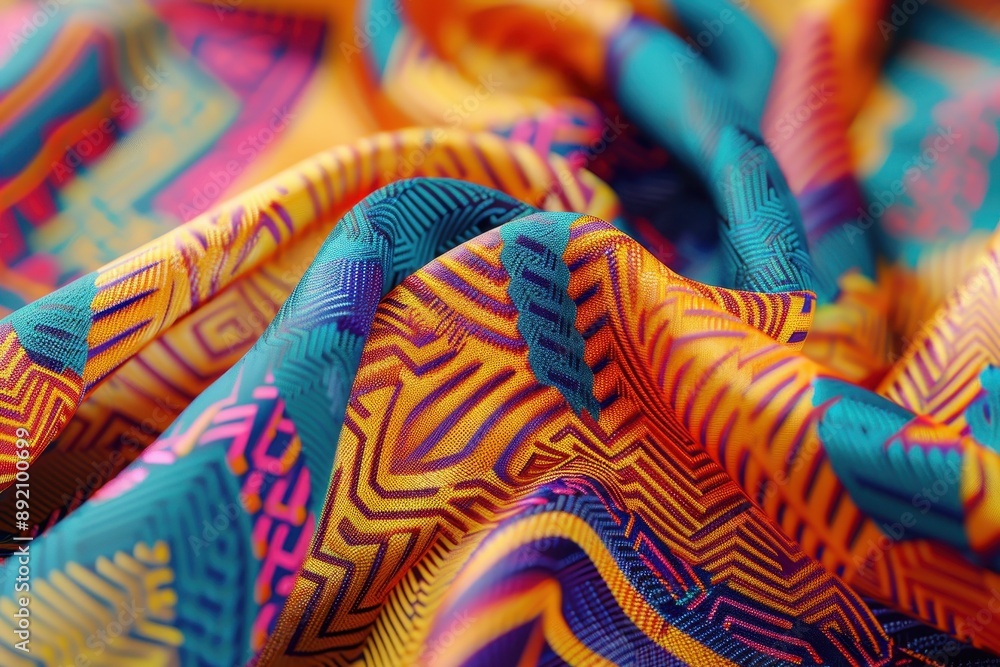 Poster a colorful piece of fabric with a pattern of dots