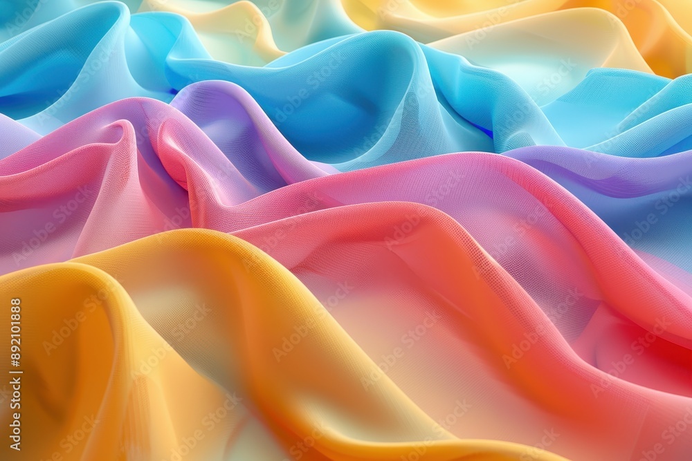 Poster a fabric with a pattern of waves