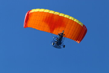 Flying on a wing over the Mediterranean Sea