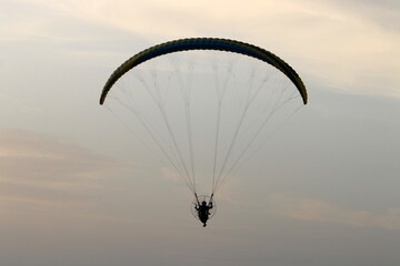 Flying on a wing over the Mediterranean Sea