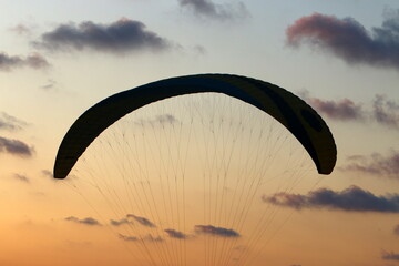 Flying on a wing over the Mediterranean Sea