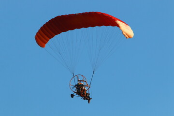 Flying on a wing over the Mediterranean Sea