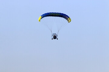 Flying on a wing over the Mediterranean Sea