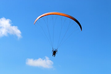 Flying on a wing over the Mediterranean Sea