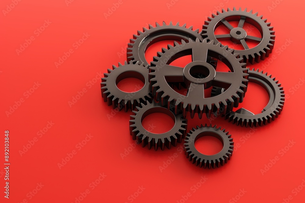 Poster a close up of a bunch of gears with one of them being the center of attention