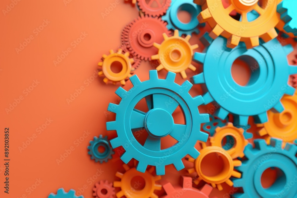 Poster a close up of a bunch of gears with one of them being the center of attention