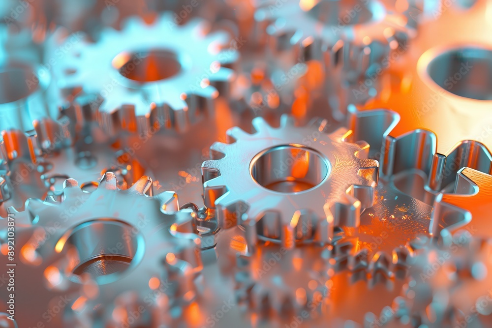 Poster a close up of a bunch of gears with one of them being the center of attention