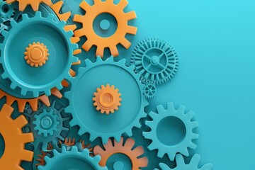 A close up of a bunch of gears with one of them being the center of attention