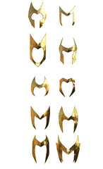 Fototapeta premium 3d render fantasy helmet golden