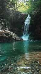 Naklejka premium waterfall in the woods