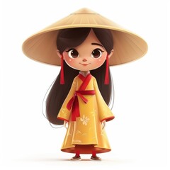 Embrace the cultural diversity of Southeast Asia with this animated girl in traditional attire, showcasing national outfits and cultural heritage through vibrant colors , Ai generative