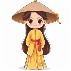 Embrace the cultural diversity of Southeast Asia with this animated girl in traditional attire, showcasing national outfits and cultural heritage through vibrant colors , Ai generative