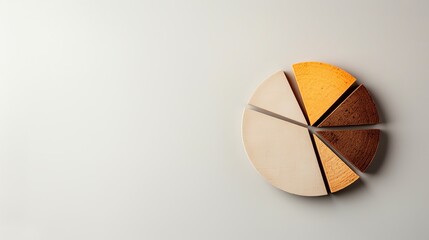 Closeup of a pie chart showing market share distribution, pie chart, market analysis