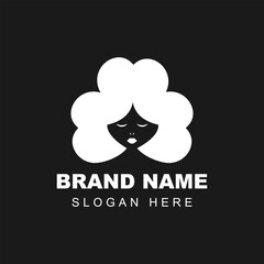 WOMAN CLOVER Logo Vector Design Unique Template Abstract Monogram Symbol Creative Modern Trendy Typography