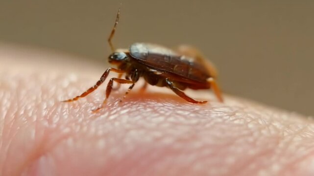 They frantically swat at their arm as they feel the sharp pinch of a bed bug crawling on their skin.