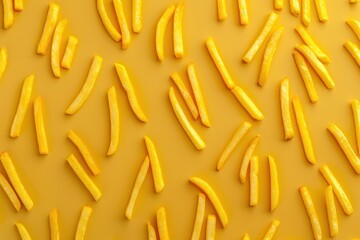 Obraz premium A yellow background with a pattern of french fries