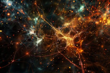 Obraz premium Quantum Velocity Network: A Futuristic Glimpse into the Connected Nodes and Pathways of Tomorrow's Internet