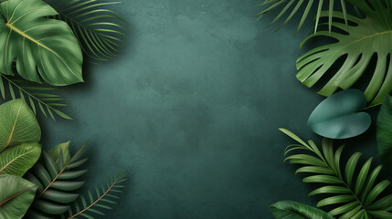 A green leafy background with a green leafy border