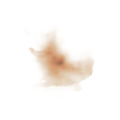 Beige ink splash on transparent background