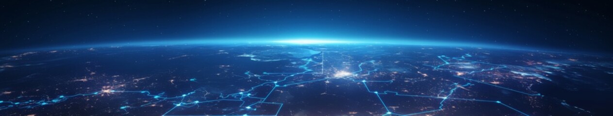 Obraz premium Satellite Grid Over America: A Mesh of Connectivity and Coverage Highlighting Nationwide Reach and Cosmic Integration