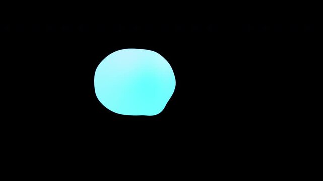 Abstract blue liquid blob, slow motion on graphic motion, seamless loop on 3D template isolated on black background. Idea for wallpaper, template, banner, backdrop etc.,