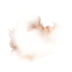 Ink splash of terracota color on a transparent background