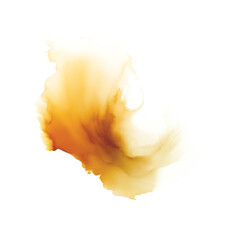 Obraz premium Ink splash of yellow color on a transparent background