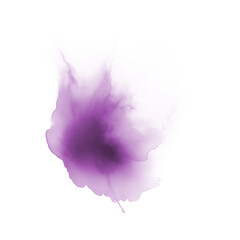 Mauve watercolor splash on transparent background
